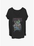 Marvel The Avengers Band Tee Girls T-Shirt Plus Size, BLACK, hi-res