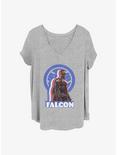 Marvel The Falcon and the Winter Soldier Distressed Falcon Girls T-Shirt Plus Size, HEATHER GR, hi-res