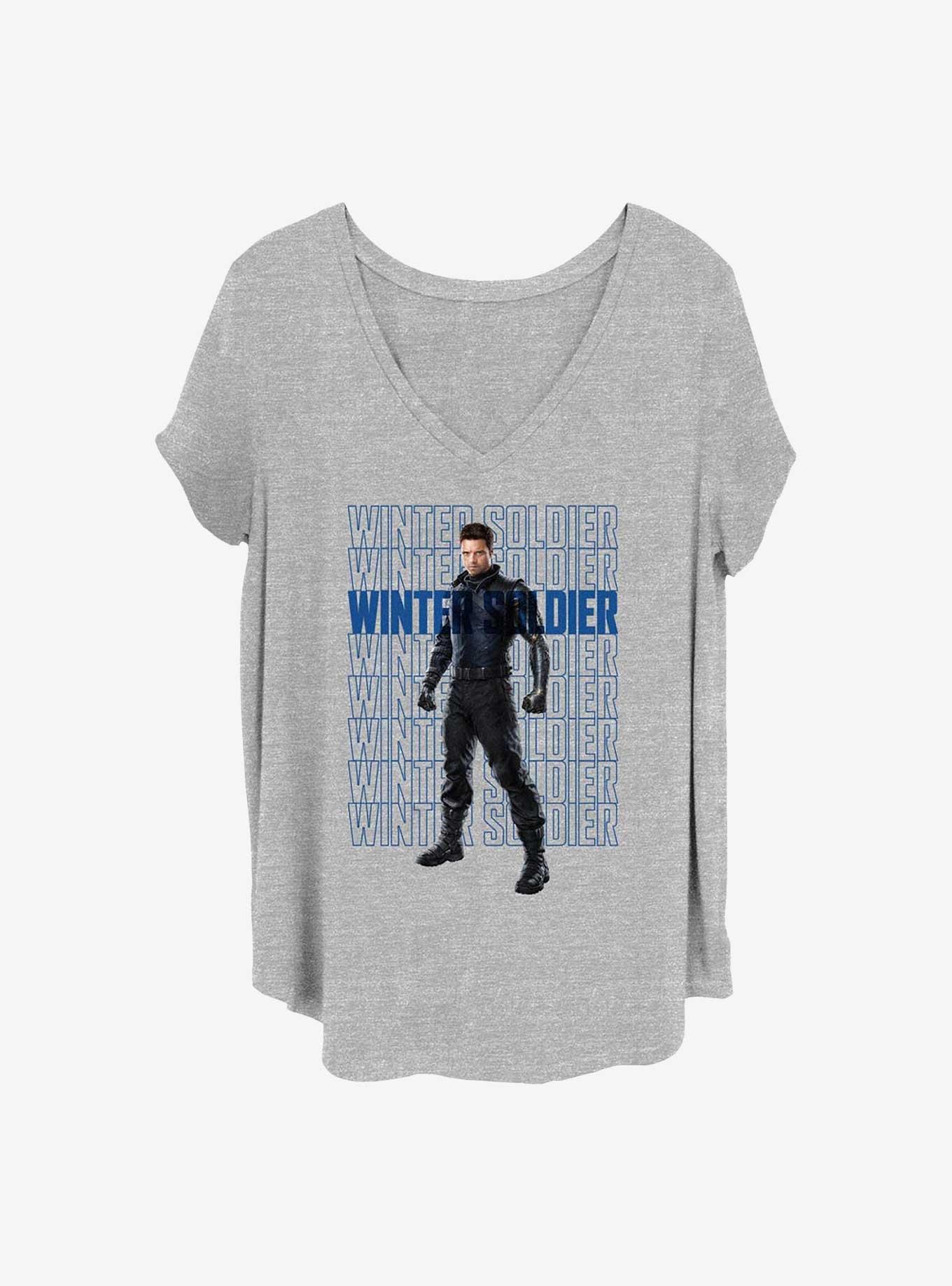 Marvel The Falcon and the Winter Soldier Bucky Girls T-Shirt Plus Size, HEATHER GR, hi-res