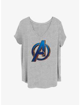Marvel The Avengers Blue Logo Girls T-Shirt Plus Size, , hi-res