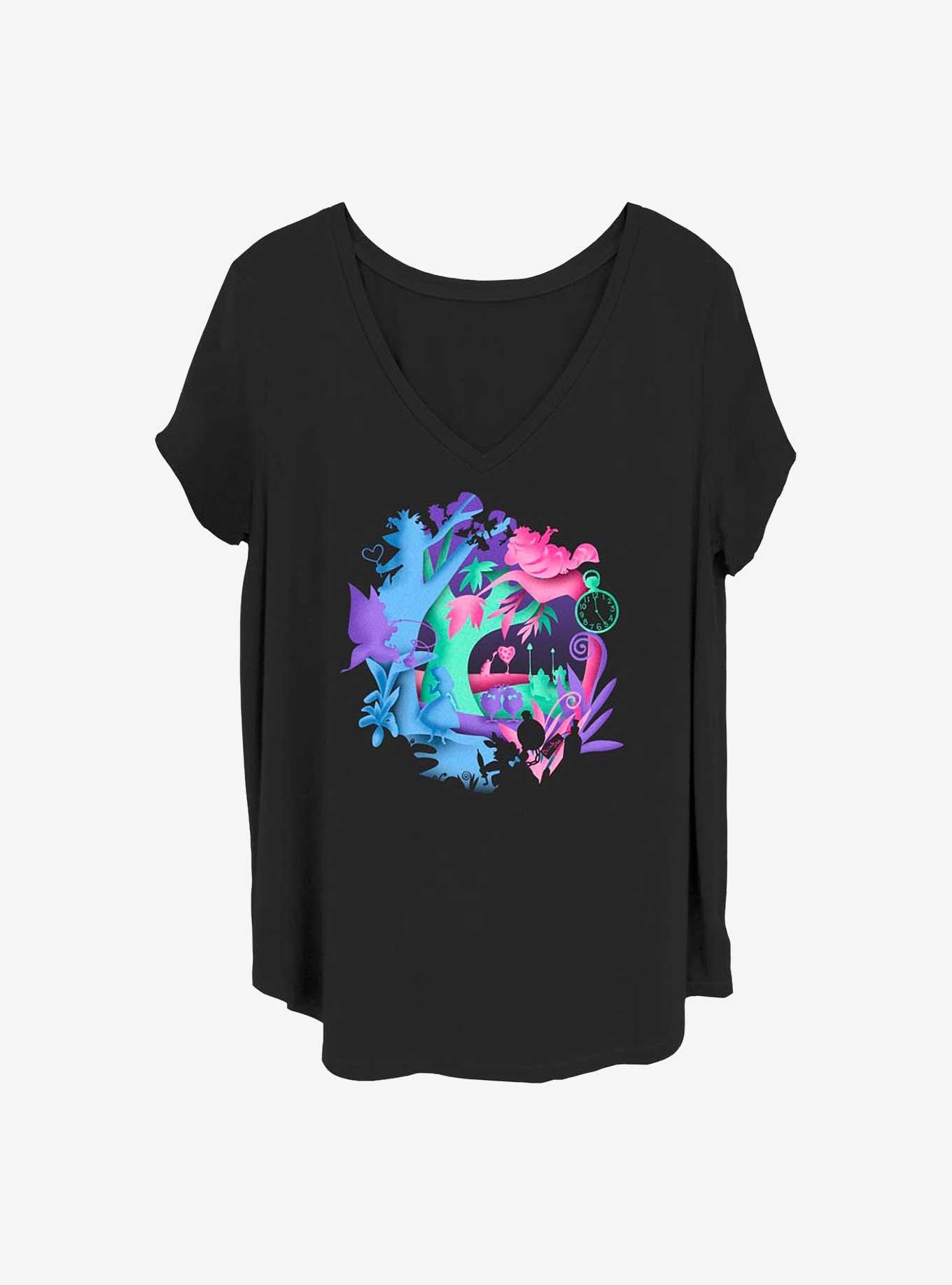 Disney Alice In Wonderland Chaos Wonderland Girls T-Shirt Plus Size, , hi-res