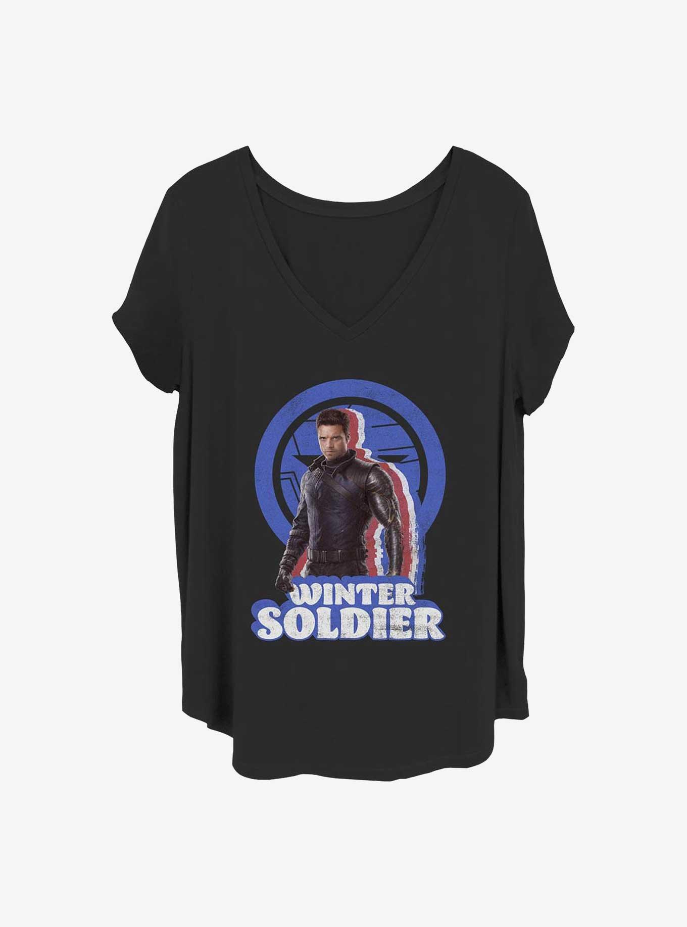 Marvel The Falcon and the Winter Soldier Distressed Winter Soldier Girls T-Shirt Plus Size