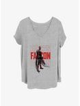 Marvel The Falcon and the Winter Soldier Falcon Girls T-Shirt Plus Size, HEATHER GR, hi-res