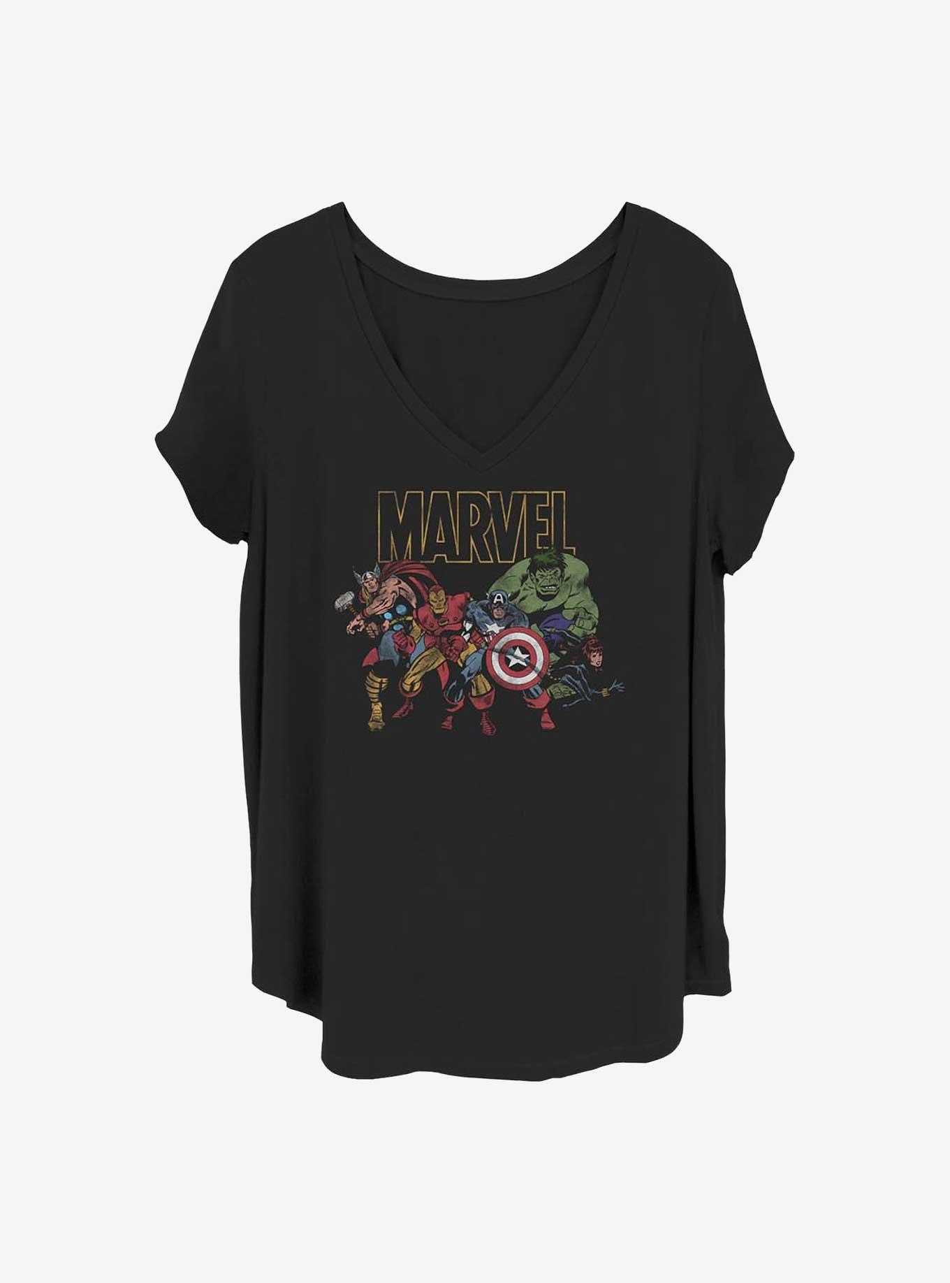 Marvel The Avengers Marvel Group Girls T-Shirt Plus Size, BLACK, hi-res