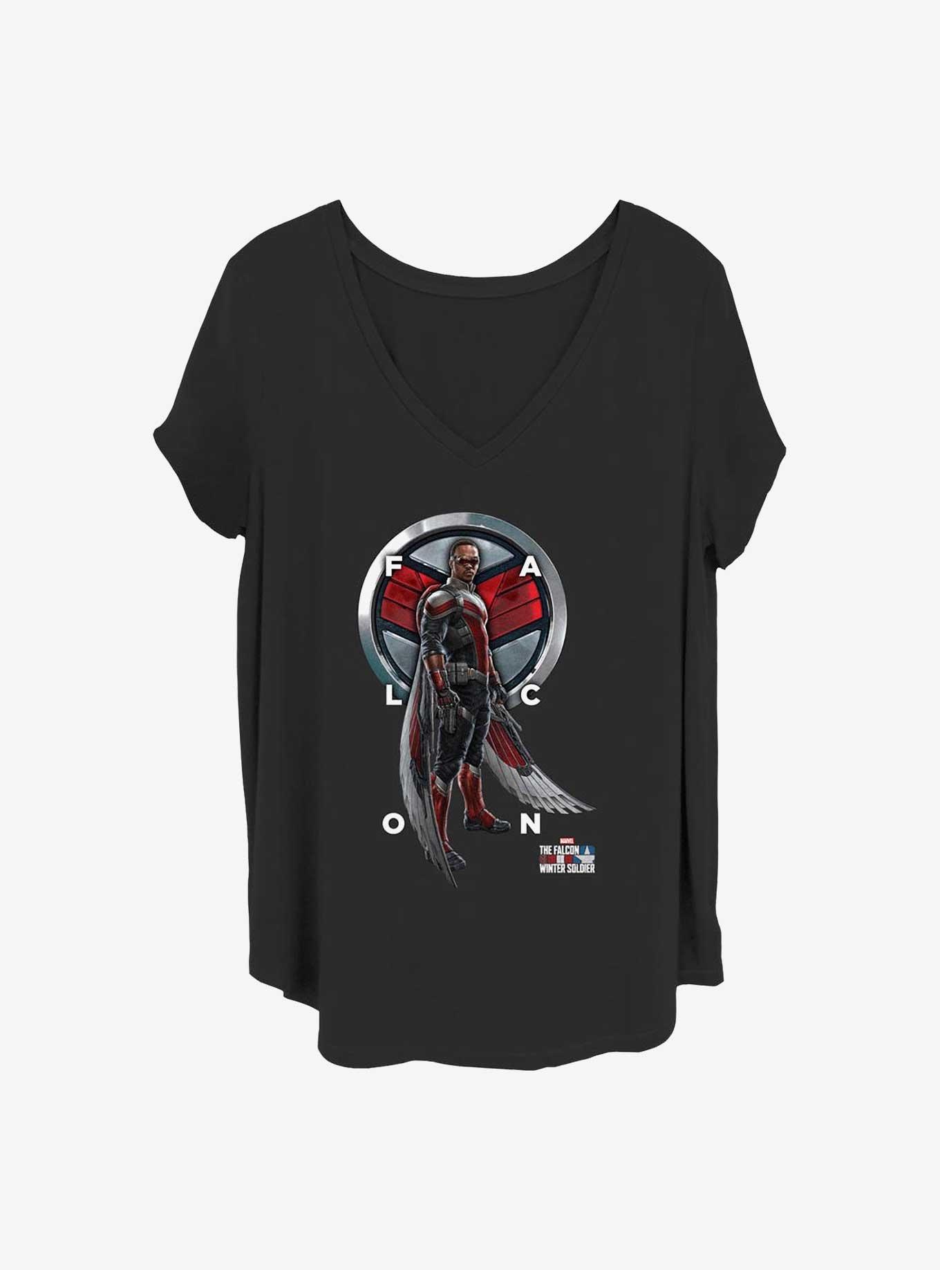 Marvel the Falcon and Winter Soldier Grid Text Girls T-Shirt Plus