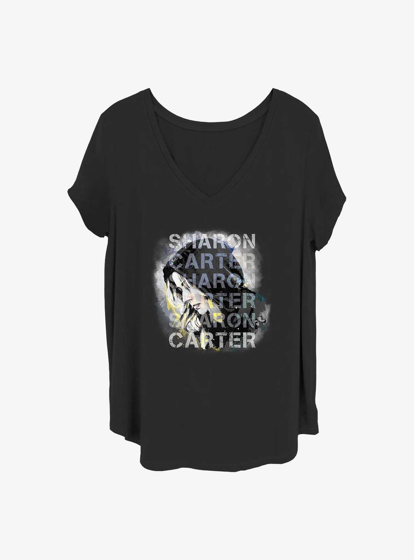 Marvel The Falcon and the Winter Soldier Carter Overlay Girls T-Shirt Plus Size, BLACK, hi-res