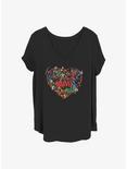 Marvel The Avengers Marvel Hero Heart Girls T-Shirt Plus Size, BLACK, hi-res