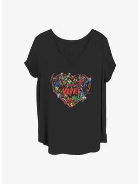 Marvel The Avengers Marvel Hero Heart Girls T-Shirt Plus Size, , hi-res