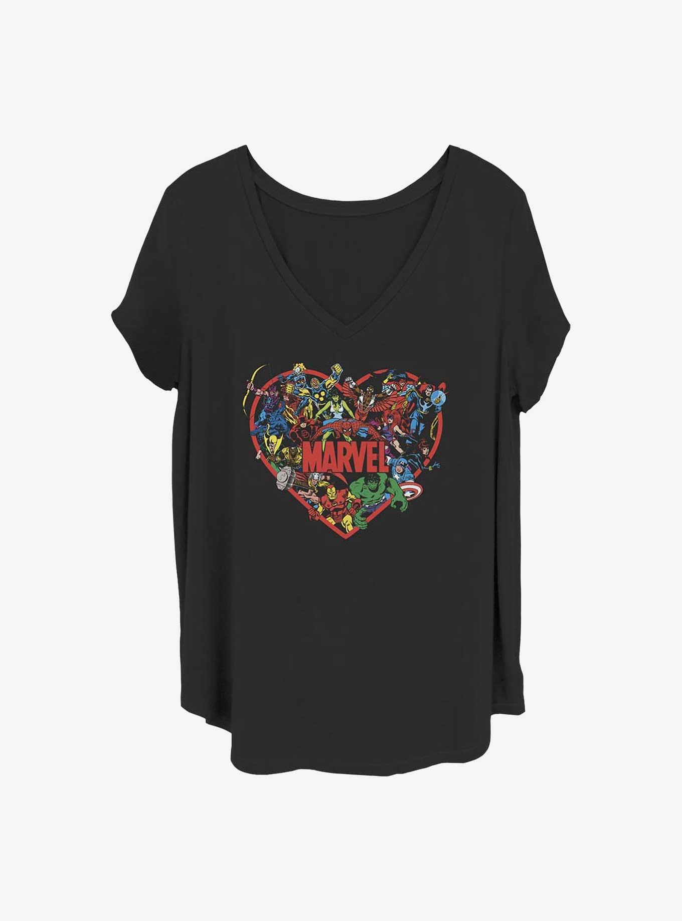 Marvel The Avengers Marvel Hero Heart Girls T-Shirt Plus Size, , hi-res