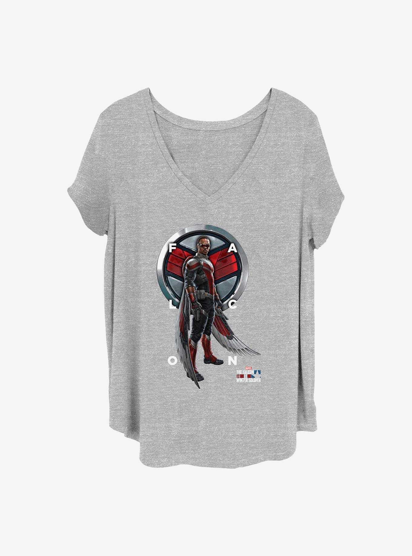 Marvel The Falcon and the Winter Soldier Falcon Grid Text Girls T-Shirt Plus Size, , hi-res