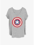 Marvel Captain America Captain Classic Girls T-Shirt Plus Size, HEATHER GR, hi-res