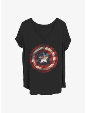 Marvel Captain America Flag Shield Girls T-Shirt Plus Size, , hi-res