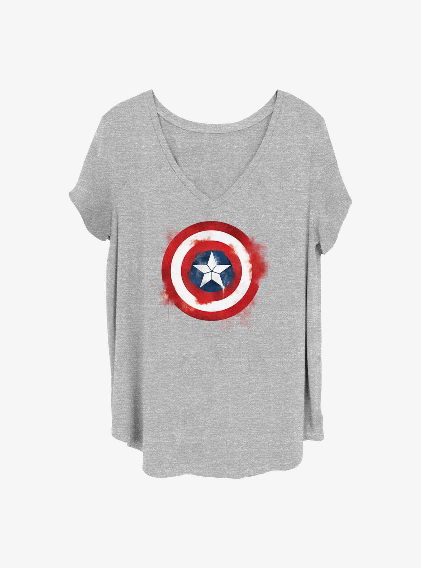 Marvel Captain America Spray Logo Girls T-Shirt Plus Size, , hi-res