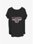 Marvel Captain Marvel Tie Dye Captain Girls T-Shirt Plus Size, BLACK, hi-res