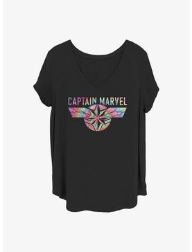 Plus Size Marvel Captain Marvel Tie Dye Captain Girls T-Shirt Plus Size, , hi-res