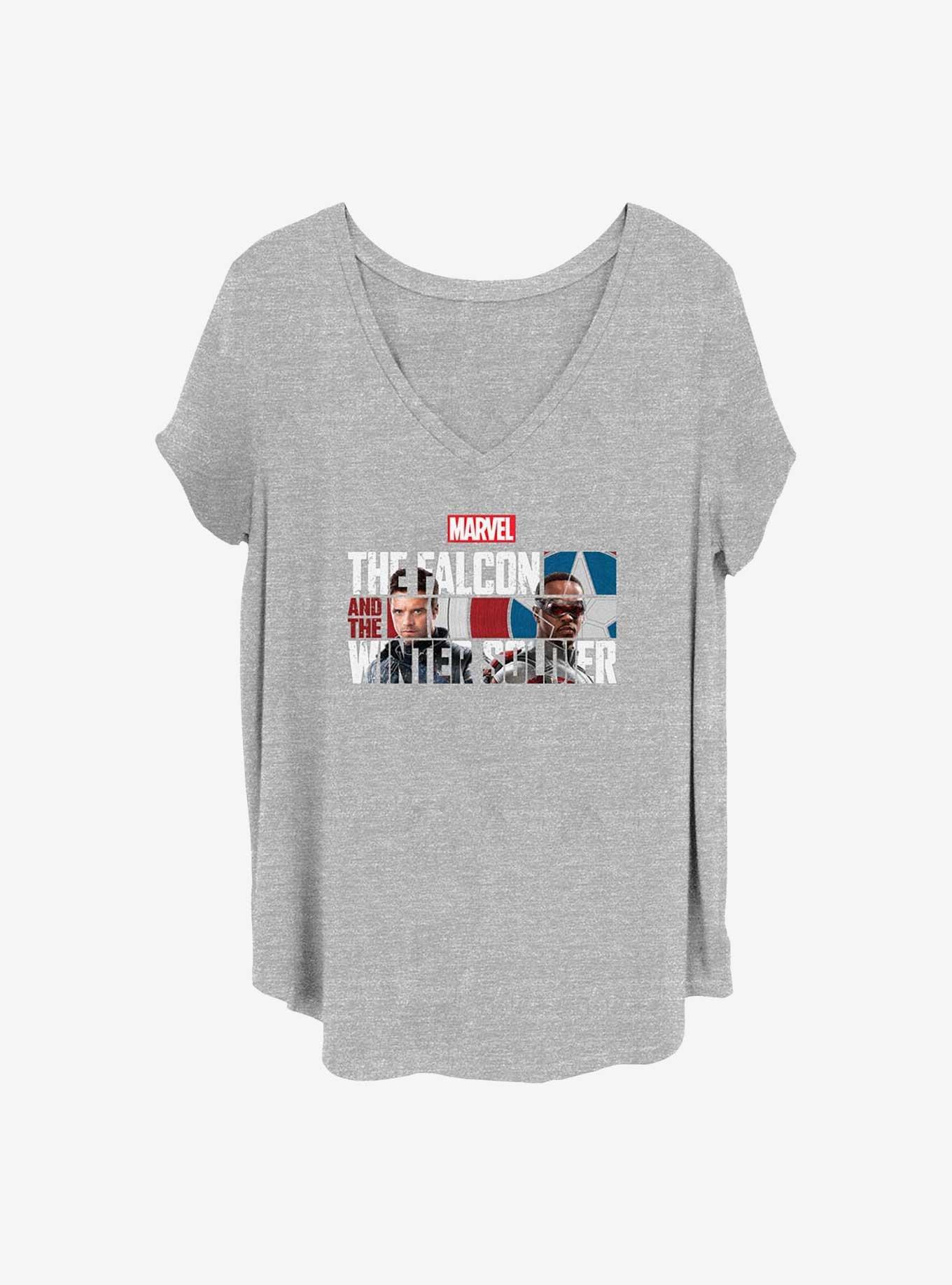 Marvel The Falcon and the Winter Soldier Logo Fill Girls T-Shirt Plus Size, , hi-res