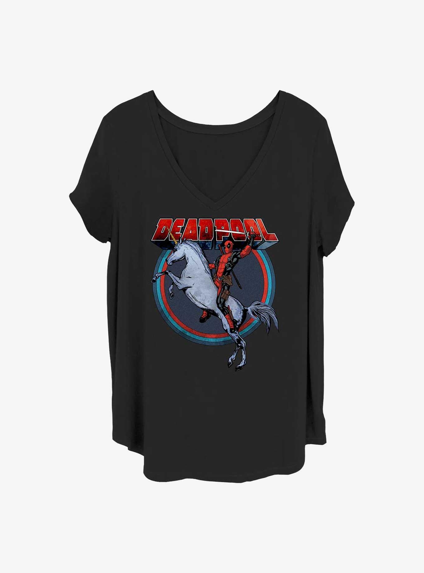 Marvel Deadpool On Unicorn Girls T-Shirt Plus Size