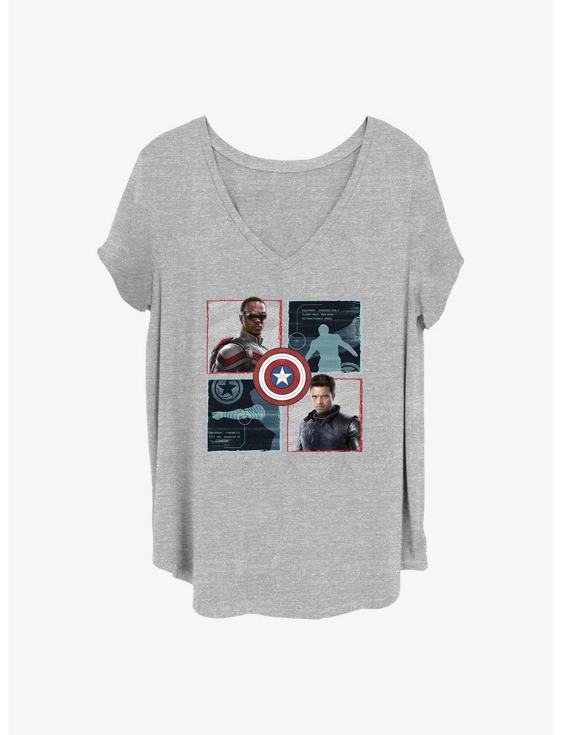Marvel The Falcon and the Winter Soldier Hero Box Up Girls T-Shirt Plus Size, HEATHER GR, hi-res