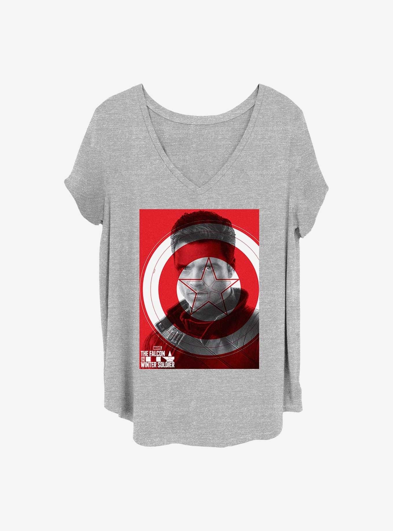 Marvel The Falcon and the Winter Soldier Winter Shield Girls T-Shirt Plus Size, HEATHER GR, hi-res