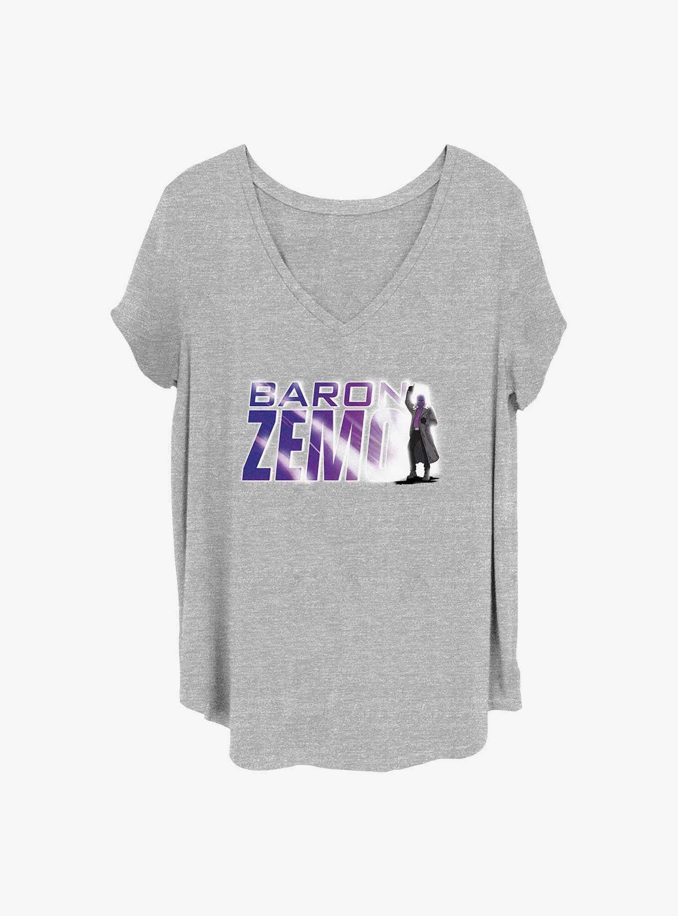Marvel The Falcon and the Winter Soldier Baron Zemo Girls T-Shirt Plus Size, HEATHER GR, hi-res