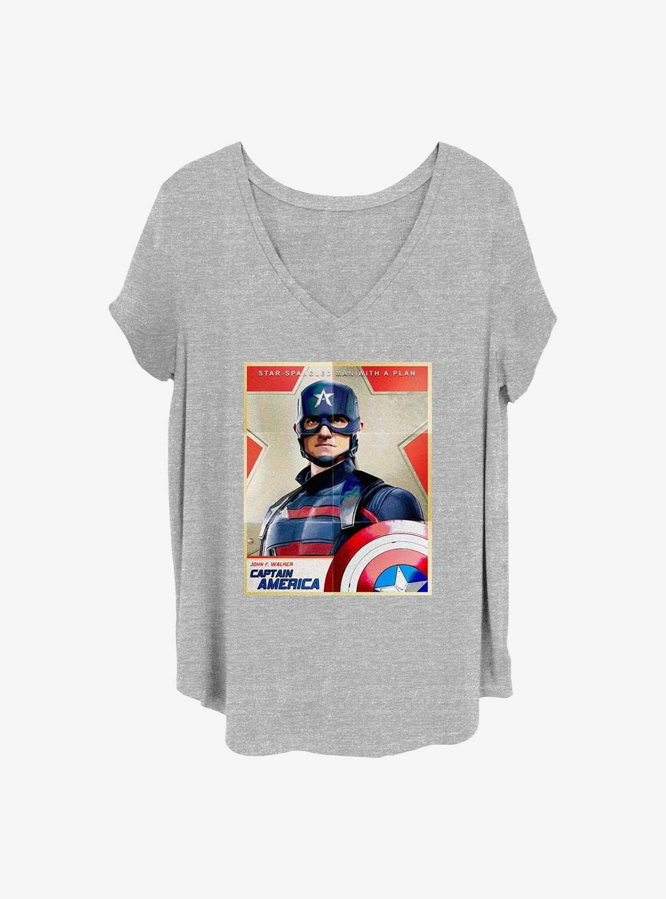 Marvel The Falcon and the Winter Soldier Inspired By Cap Girls T-Shirt Plus Size, HEATHER GR, hi-res