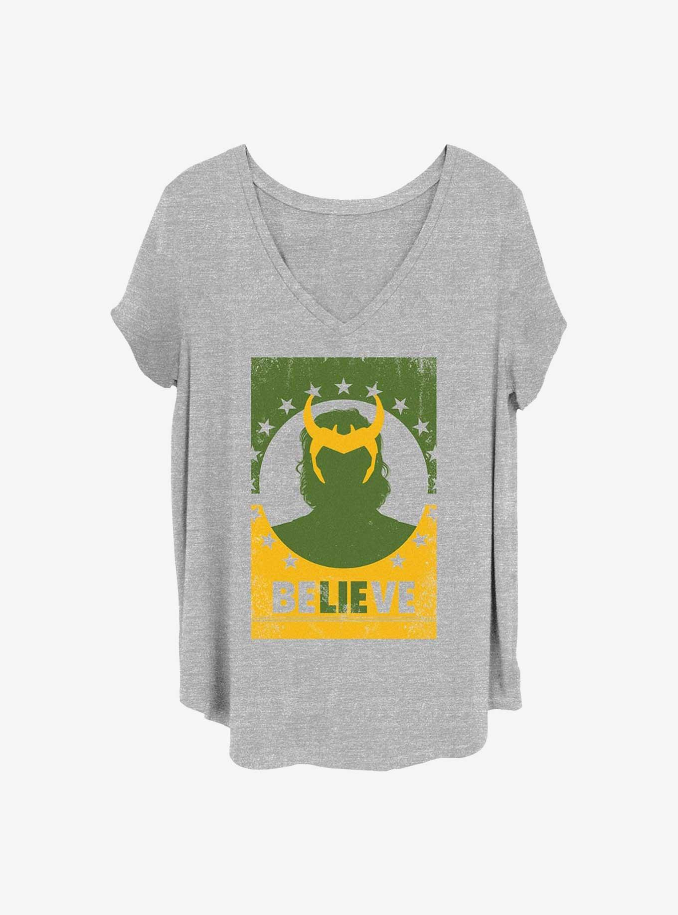 Marvel Loki Believe Girls T-Shirt Plus Size, HEATHER GR, hi-res