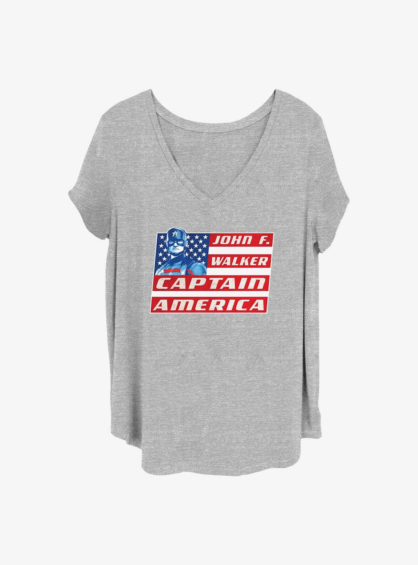 Marvel The Falcon and the Winter Soldier Capltain Walker Girls T-Shirt Plus Size, HEATHER GR, hi-res