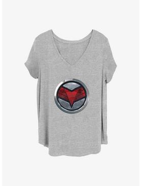 Marvel The Falcon and the Winter Soldier Falcon Logo Girls T-Shirt Plus Size, HEATHER GR, hi-res