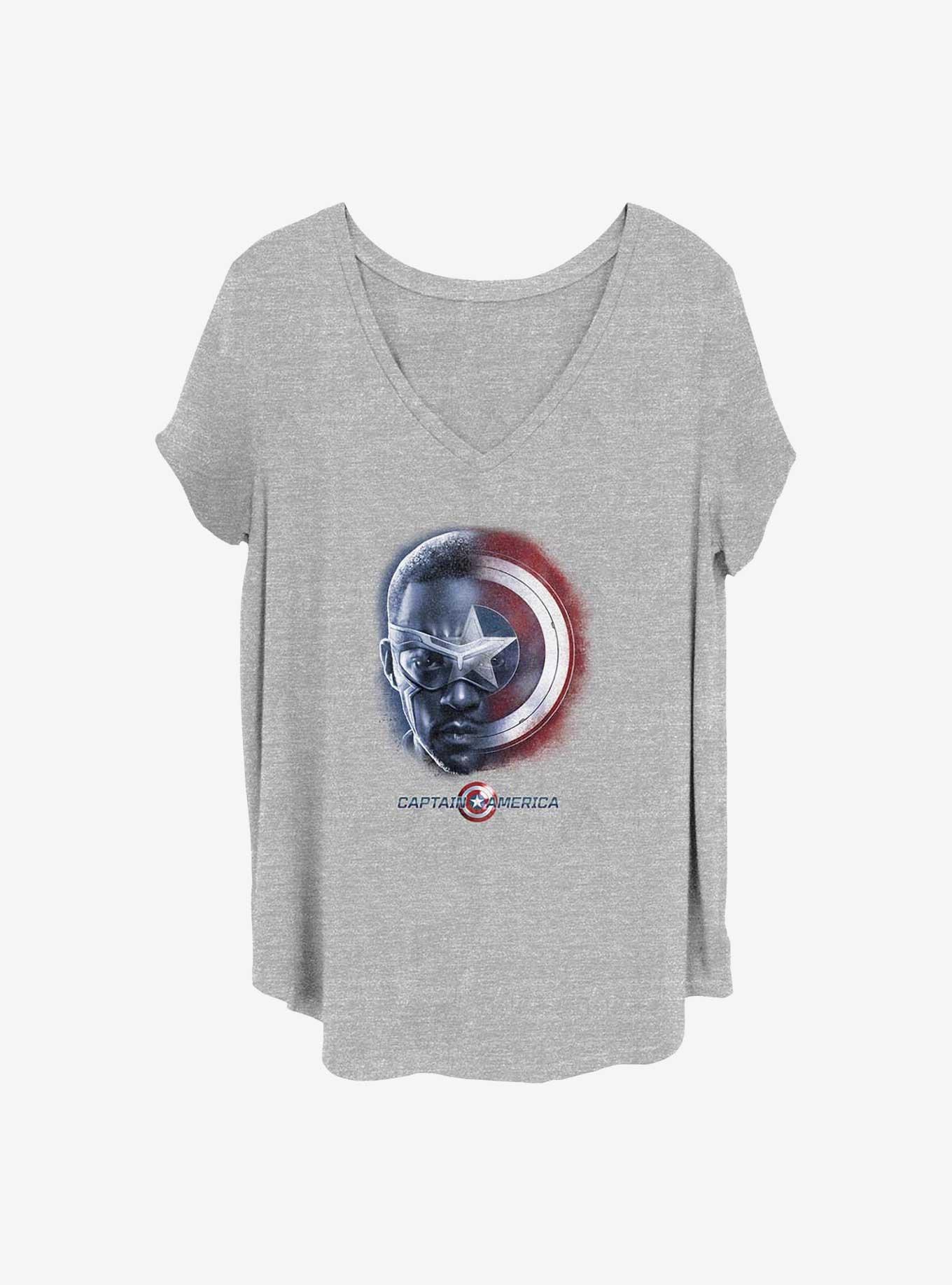 Marvel The Falcon and the Winter Soldier Sam And The Shield Girls T-Shirt Plus Size, HEATHER GR, hi-res