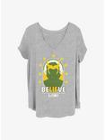 Marvel Loki Green And Gold Girls T-Shirt Plus Size, HEATHER GR, hi-res