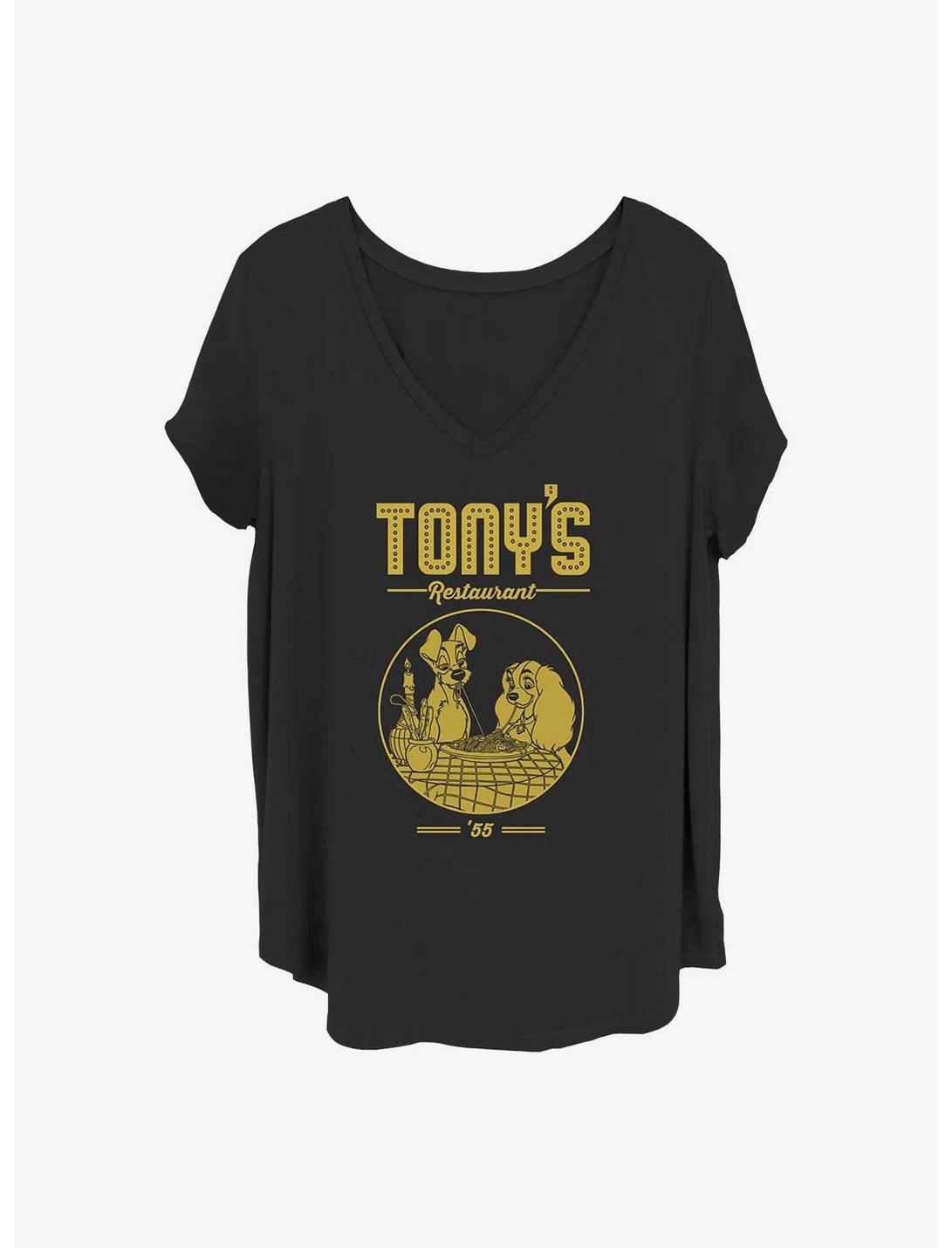 Disney Lady and the Tramp Tony's Restaurant Girls T-Shirt Plus Size, BLACK, hi-res