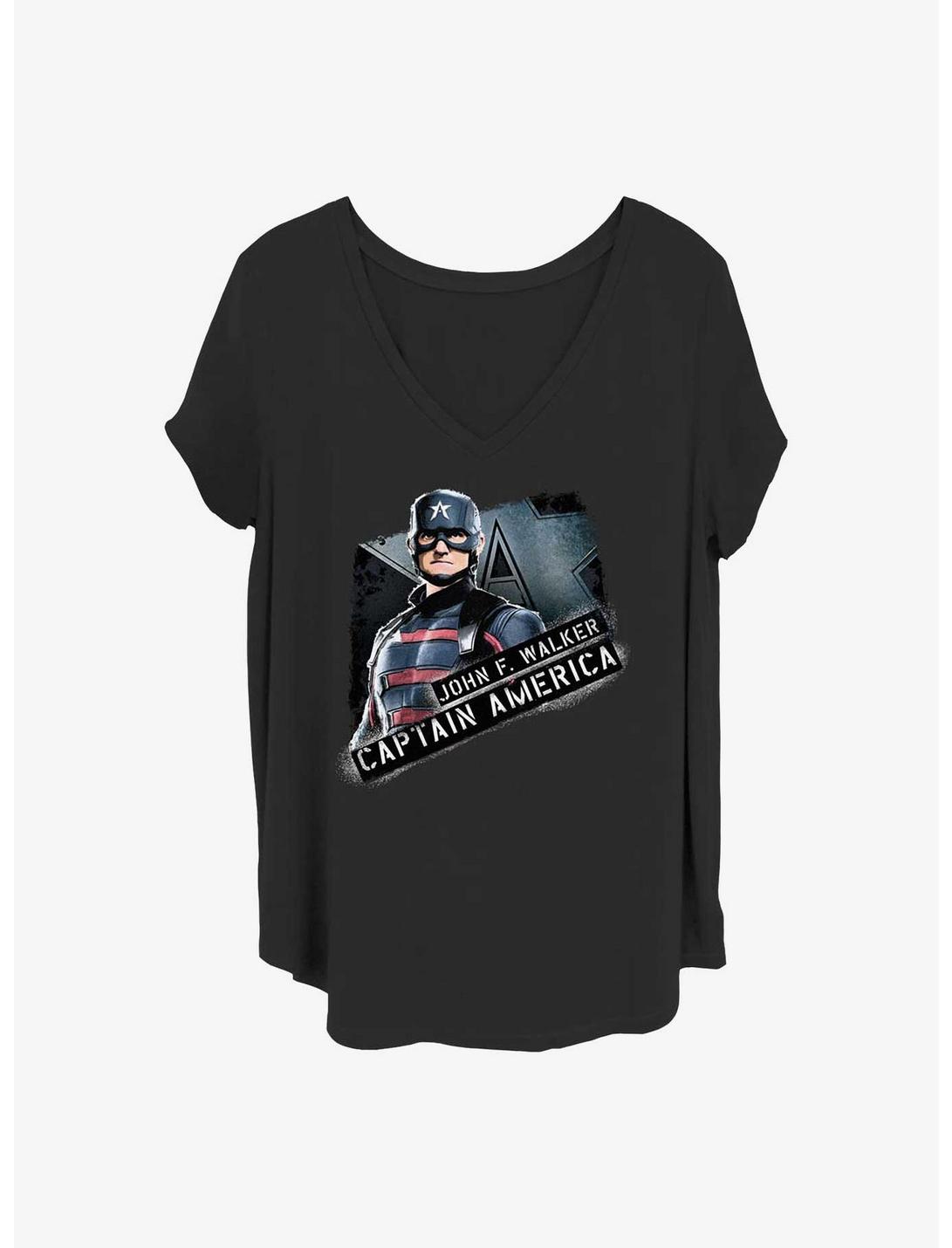 Marvel The Falcon and the Winter Soldier Walker America Girls T-Shirt Plus Size, BLACK, hi-res