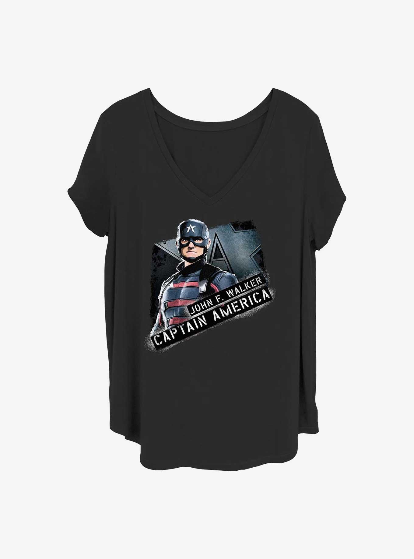 Marvel The Falcon and the Winter Soldier Walker America Girls T-Shirt Plus Size, BLACK, hi-res