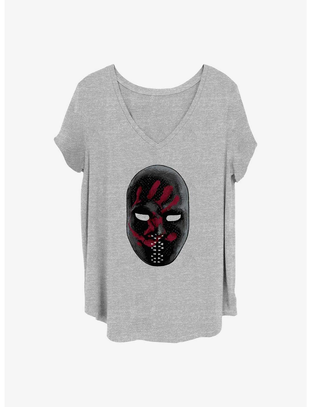 Marvel The Falcon and the Winter Soldier Large Mask Girls T-Shirt Plus Size, HEATHER GR, hi-res