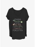 Disney Lilo & Stitch Ohana Family Quoted Girls T-Shirt Plus Size, BLACK, hi-res