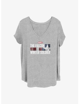 Marvel The Falcon and the Winter Soldier Logo Girls T-Shirt Plus Size, HEATHER GR, hi-res