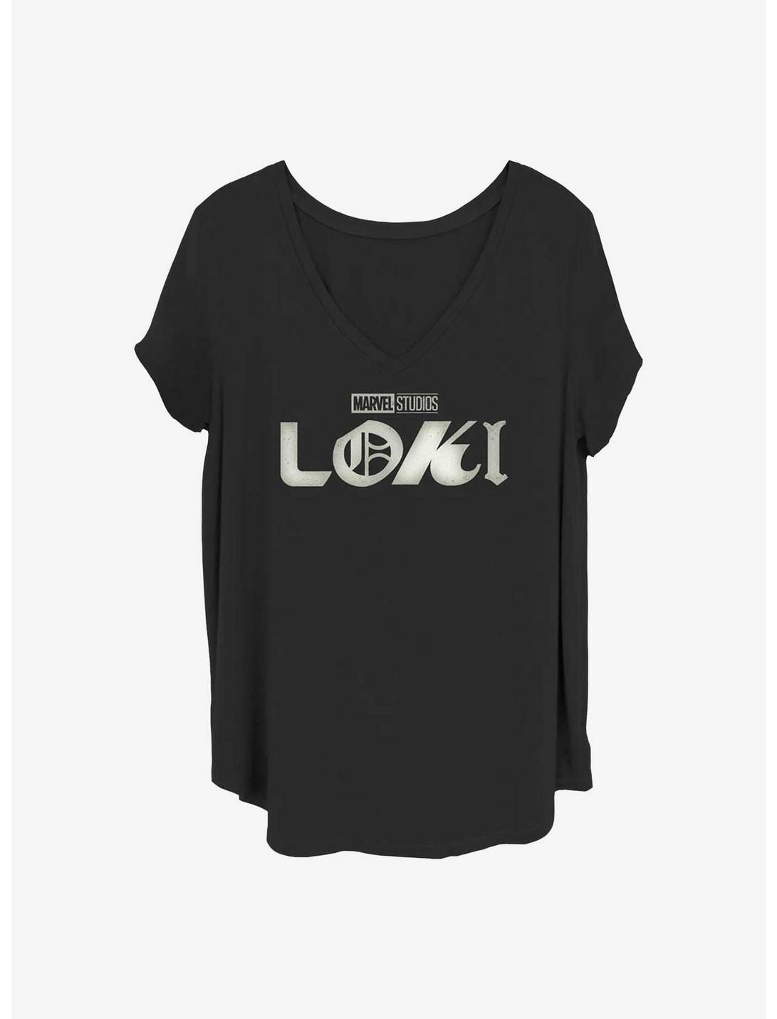 Marvel Loki Logo Film Grain Girls T-Shirt Plus Size, BLACK, hi-res