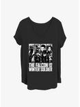 Marvel The Falcon and the Winter Soldier White Out Girls T-Shirt Plus Size, BLACK, hi-res