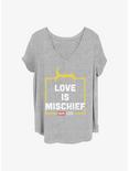 Marvel Loki Love Is Mischief Girls T-Shirt Plus Size, HEATHER GR, hi-res