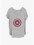 Marvel The Falcon and the Winter Soldier Paint Shield Girls T-Shirt Plus Size, HEATHER GR, hi-res