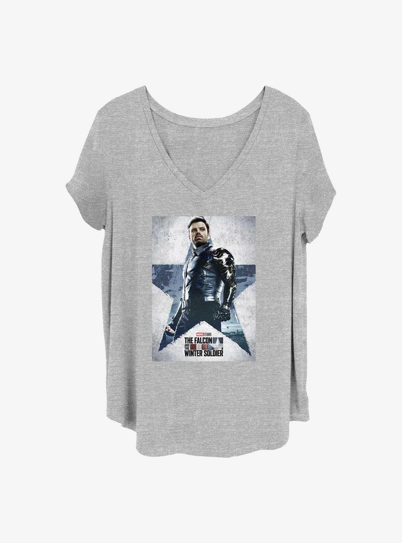 Marvel The Falcon and the Winter Soldier WS Poster Girls T-Shirt Plus Size, HEATHER GR, hi-res