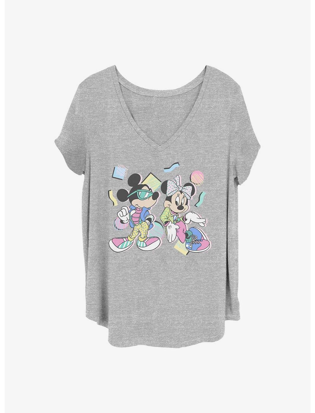 Disney Mickey Mouse 80S Minnie Mickey Girls T-Shirt Plus Size, HEATHER GR, hi-res