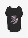 Marvel The Falcon and the Winter Soldier Shield Star Girls T-Shirt Plus Size, BLACK, hi-res