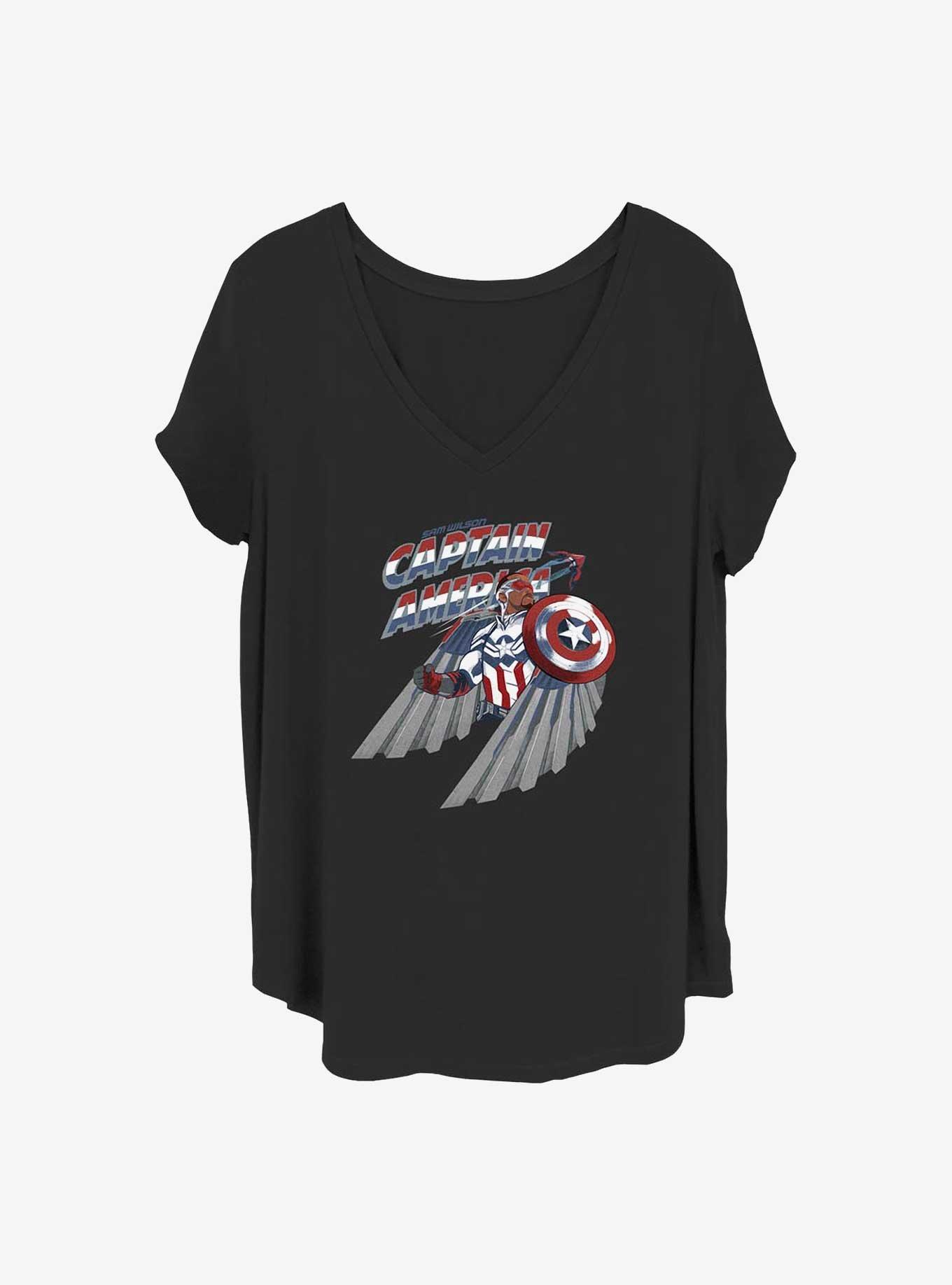 Marvel The Falcon and the Winter Soldier Shield Star Girls T-Shirt Plus Size, , hi-res