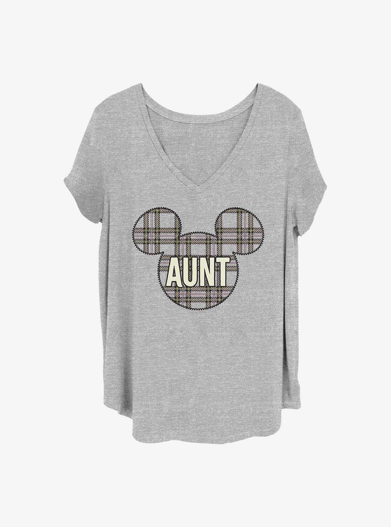 Disney Mickey Mouse Aunt Holiday Patch Girls T-Shirt Plus Size, HEATHER GR, hi-res