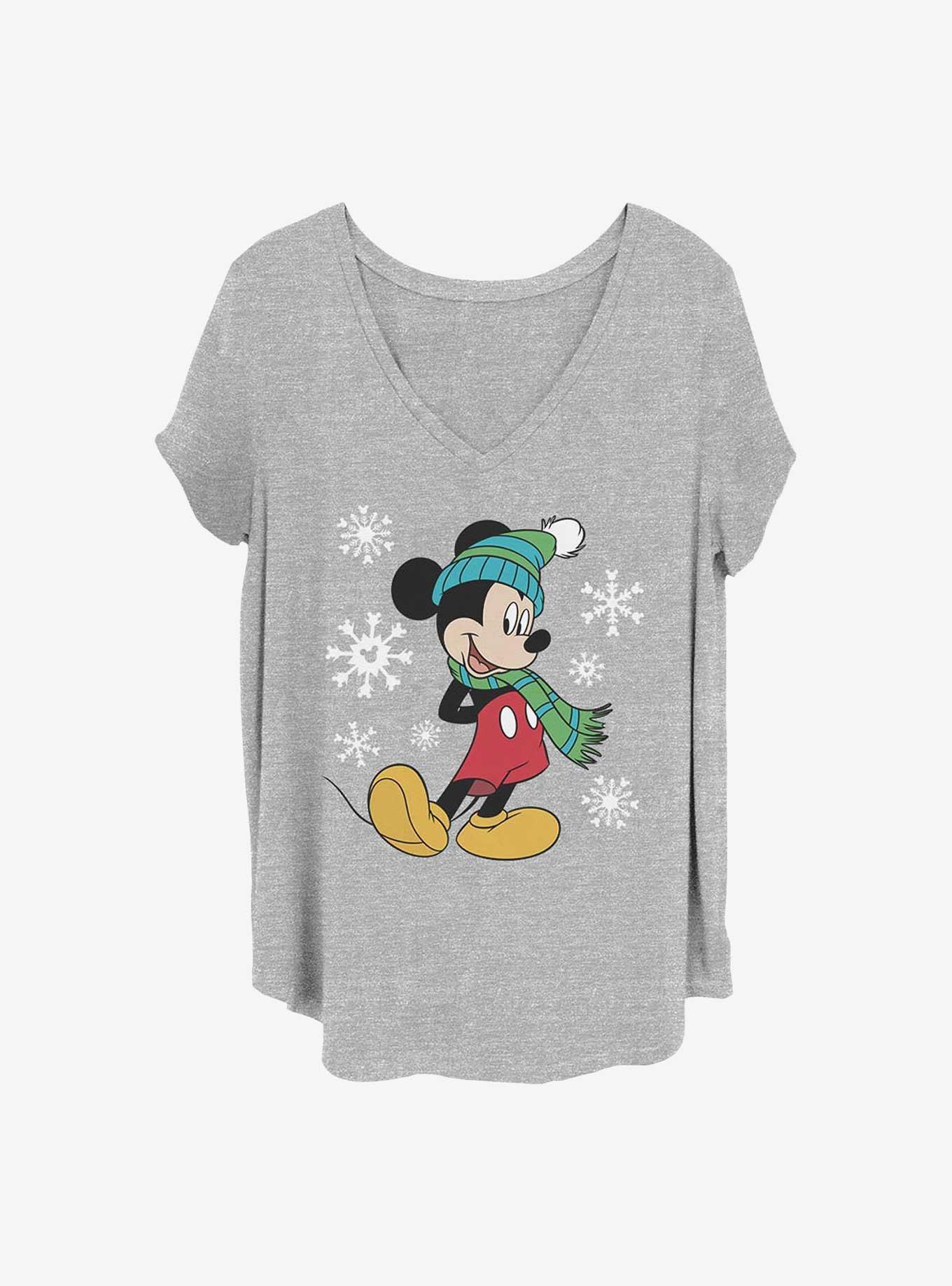 Disney Mickey Mouse Big Holiday Mickey Girls T-Shirt Plus Size, HEATHER GR, hi-res