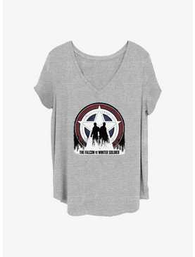 Marvel The Falcon and the Winter Soldier Silhouette Shield Girls T-Shirt Plus Size, , hi-res