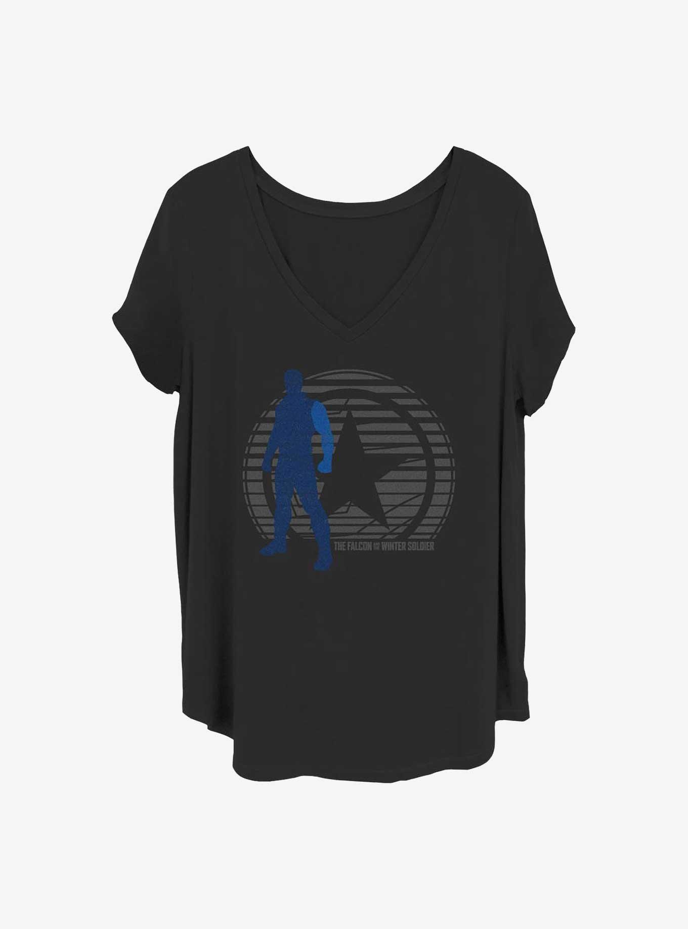 Marvel The Falcon and the Winter Soldier Simple Lockup Girls T-Shirt Plus Size, BLACK, hi-res