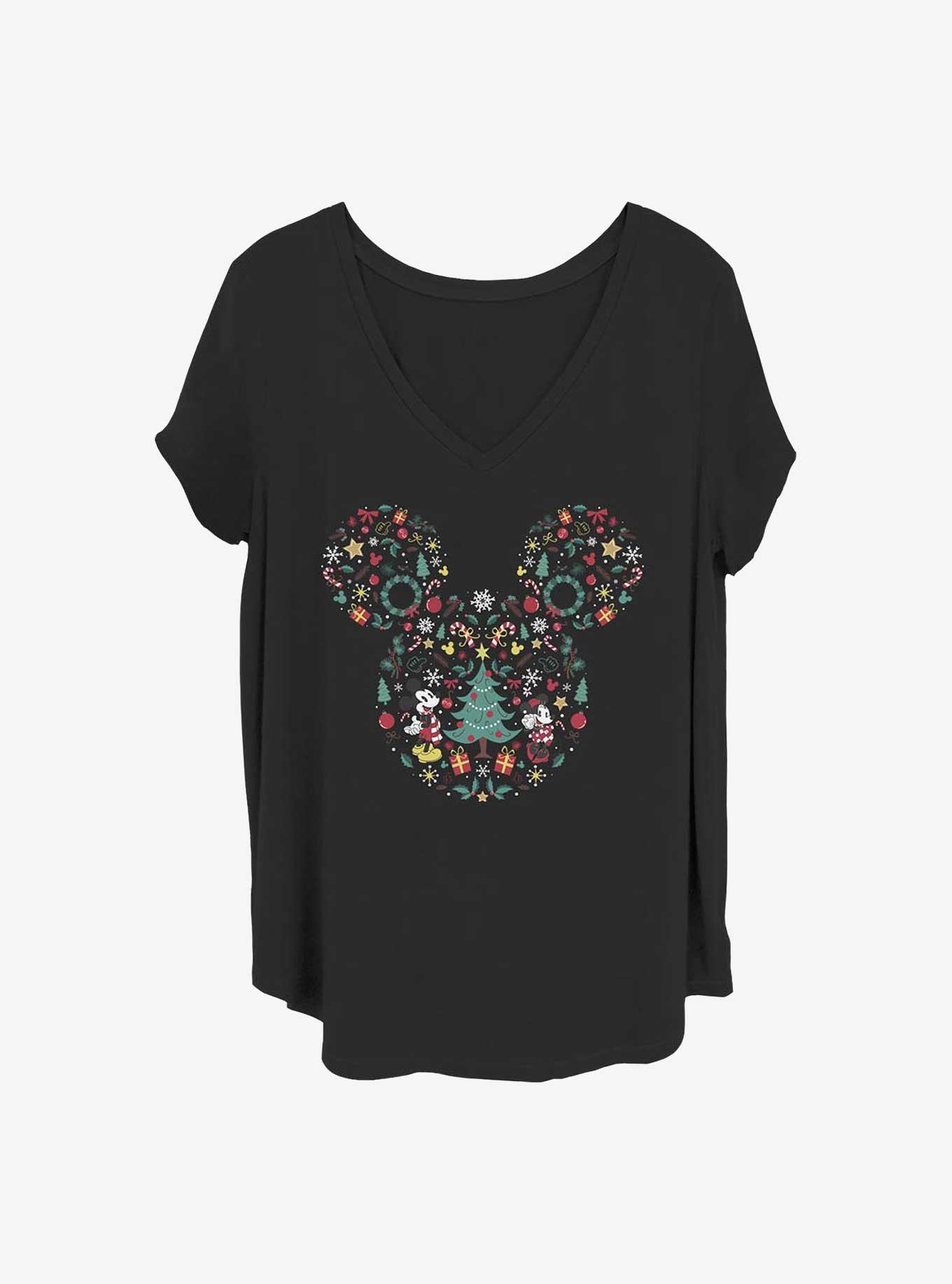 Disney Mickey Mouse Christmas Ear Fill Girls T-Shirt Plus