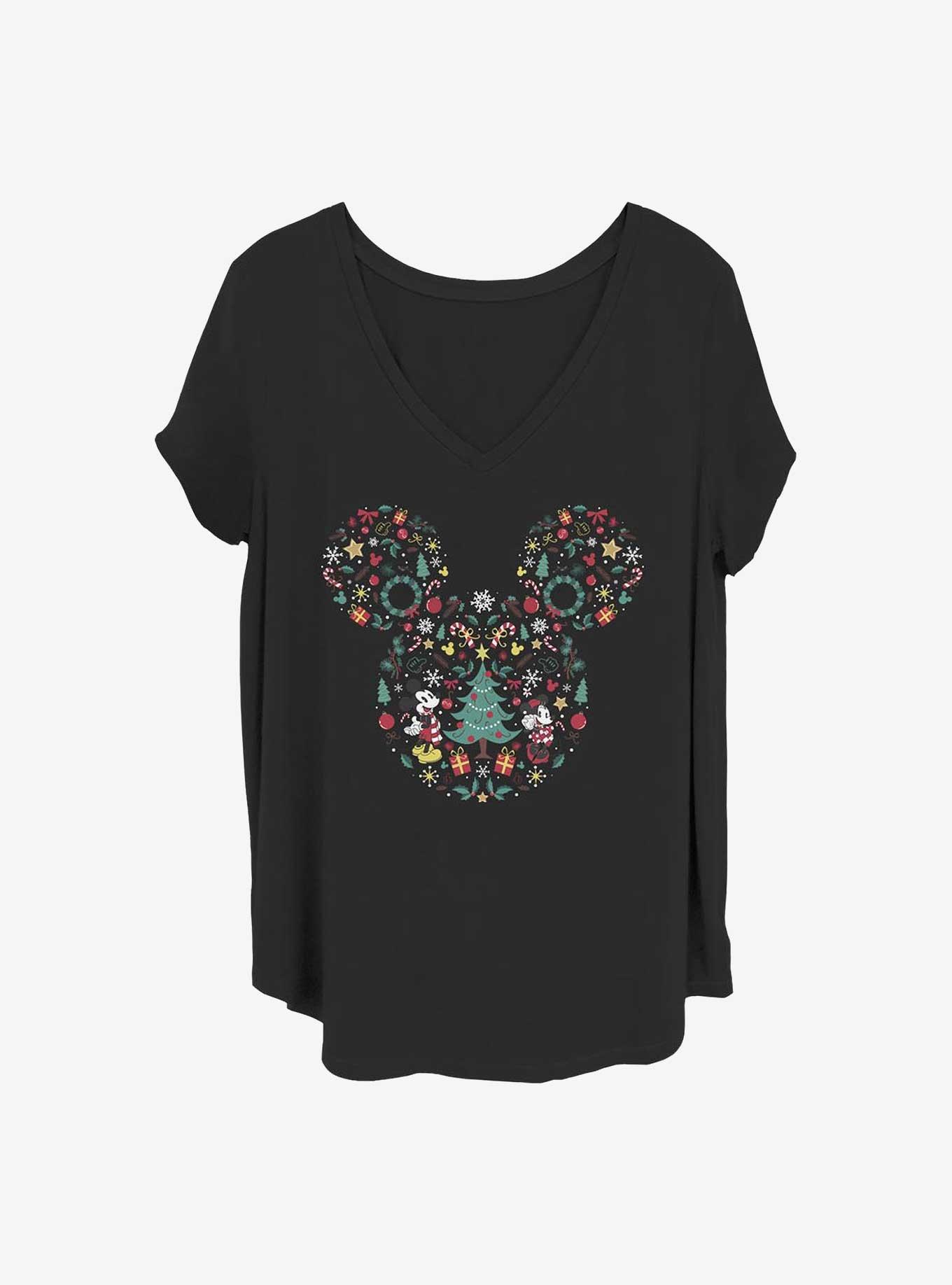 Disney Mickey Mouse & Minnie Mouse Holiday Ear Fill Girls T-Shirt Plus Size, , hi-res